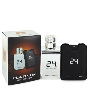24 Platinum Oud Edition by ScentStory Eau De Toilette Concentree Spray  + 0.8 oz {Pocket Spray (Unisex) 3.4 oz  for Men