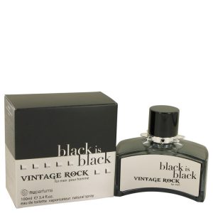 Black is Black Vintage Rock by Nu Parfums Eau De Toilette Spray 3.4 oz for Men